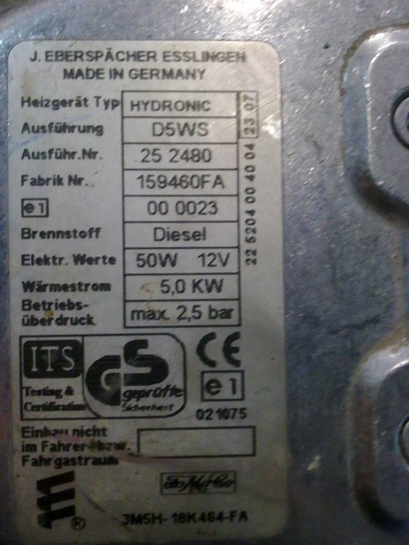 Блок управления Hydronic D5WS 12V, Ford Focus/Kuga 252480 купить в Архангельске